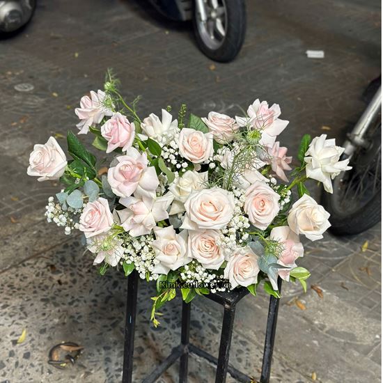 Đĩa hoa hồng kem - ĐH32