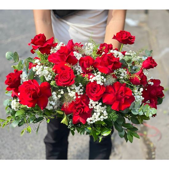 Đĩa hoa hồng đỏ eku - ĐH36