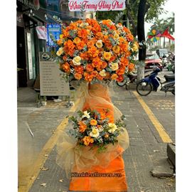 Kệ hoa chúc mừng tone cam - KH400