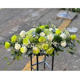 Đĩa hoa tone xanh lá - ĐH42