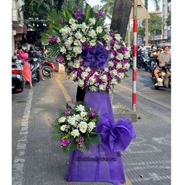 Vòng hoa tone trắng tím - KV279