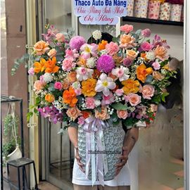 Bình hoa chúc mừng tulip mix cúc mẫu đơn và hoa hồng - BI337